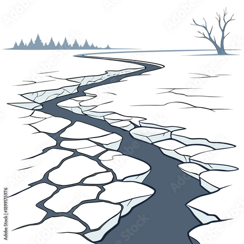 Dried riverbed in a desert landscape