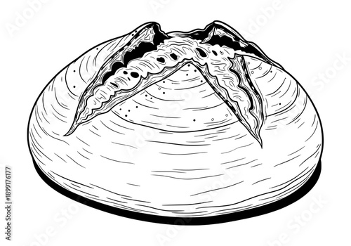 Vector illustration of a baked pie with crust on a plain surface viewed from above