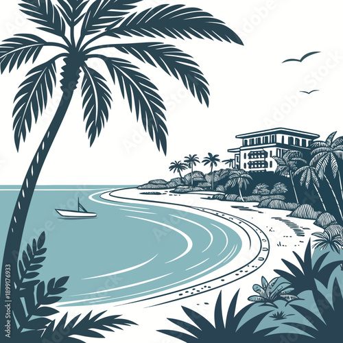 Tropical beach scene