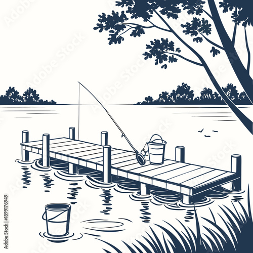 Peaceful fishing scene