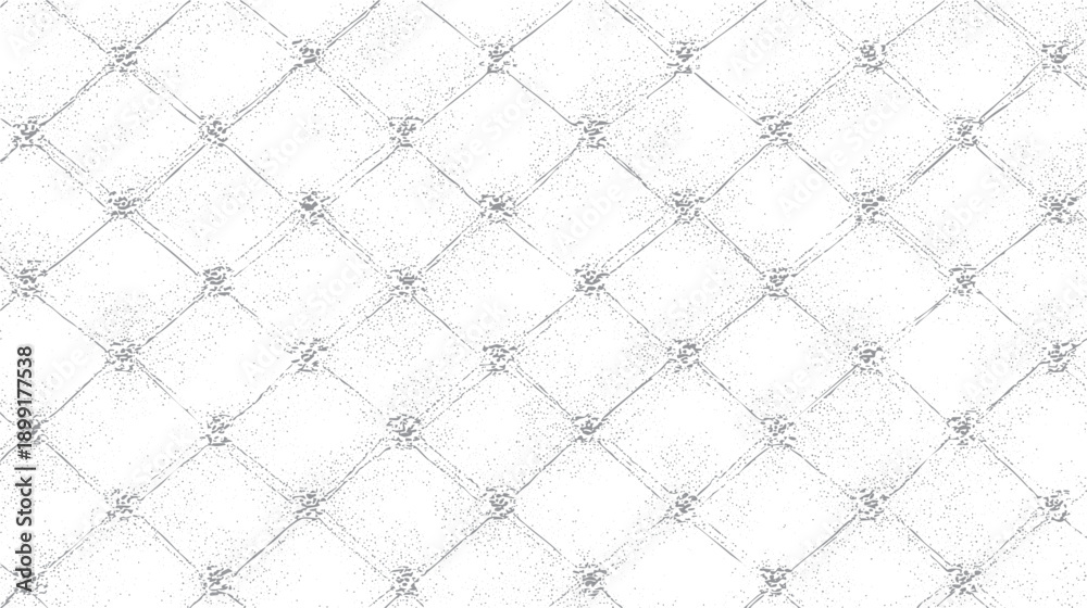 Obraz premium White and grey diamond tufted pattern with textured dots and distressed lines background