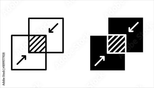 Merge icon set symbol collection on white background