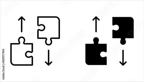 Merge icon set symbol collection on white background