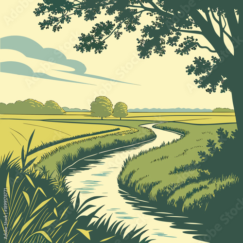 Serene countryside landscape