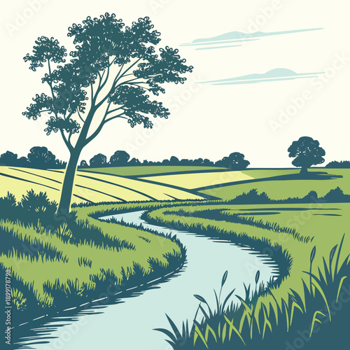 Serene countryside landscape