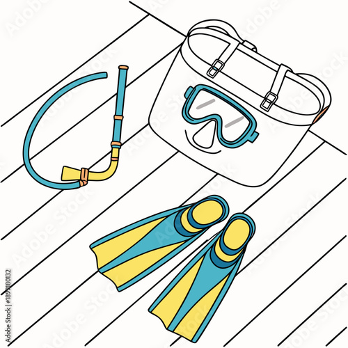Snorkeling equipment illustration
