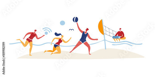 Dynamic beach volleyball game