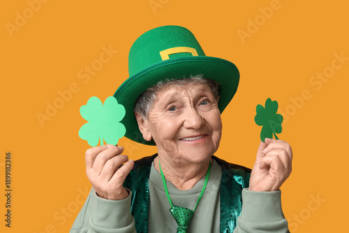 Senior woman in leprechaun ...