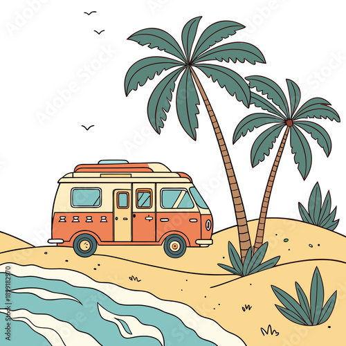 Beachside camper van