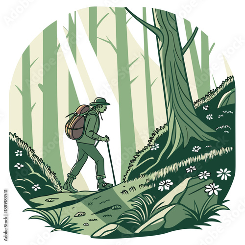 Hiker in the forest