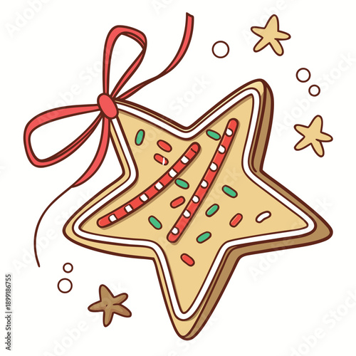 Fotografie Decorated star-shaped cookie