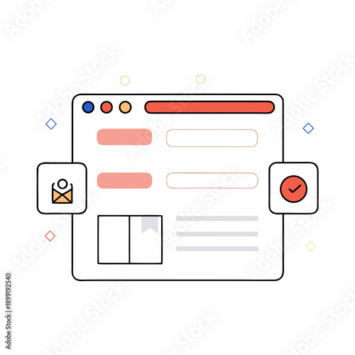 User profile interface with verification and profile picture upload options Vector