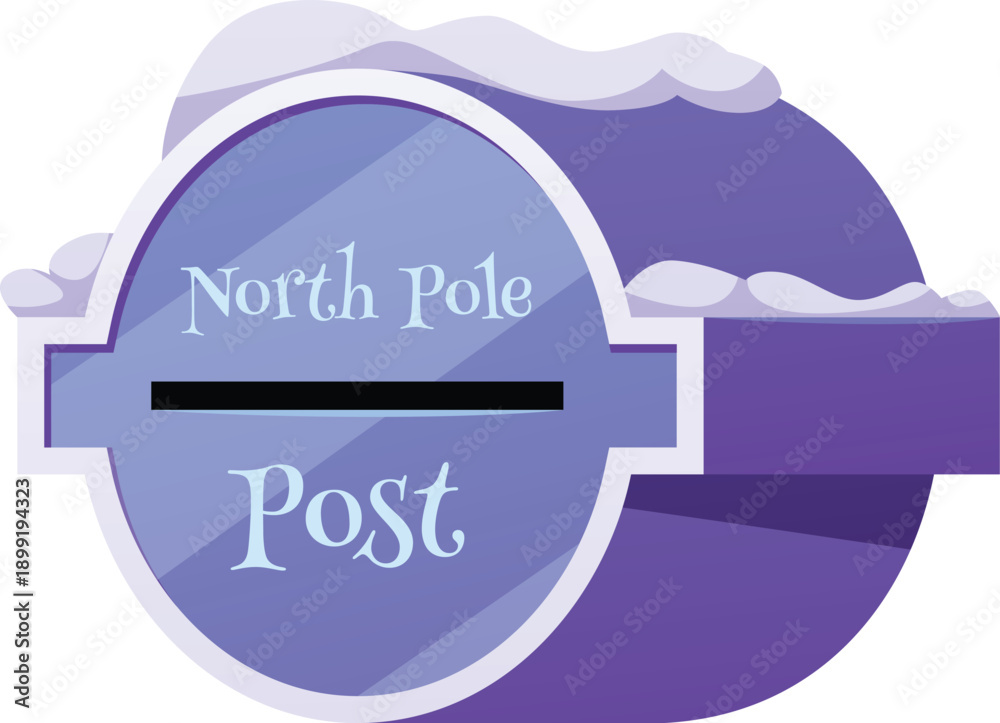 Fototapeta premium A blue, round mailbox with a slot and the words 