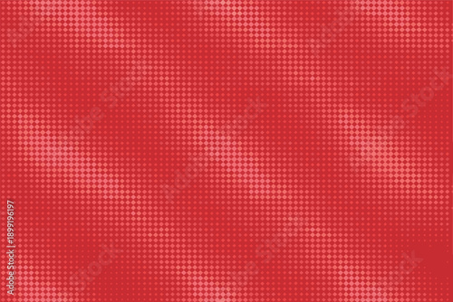 A vibrant red background featuring a halftone dot pattern with subtle variations