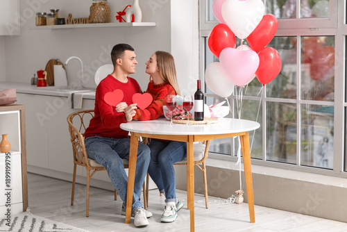 Beautiful young couple with...