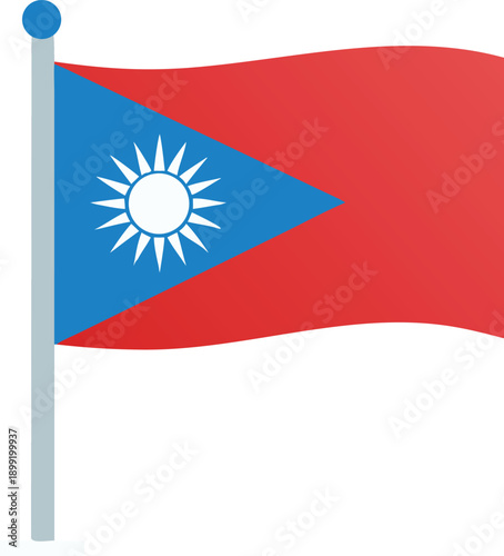 Illustration depicting the national flag of Nauru a pacific island country high quality