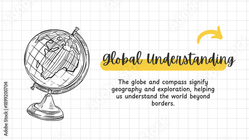 Black Illustrated Education Presentation Template with Modern Design