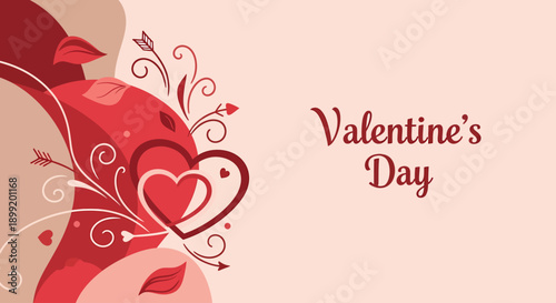 Valentine Business Promotion – Clean, Editable vector illustration for romantic holiday marketing, ideal for elegant celebration advertisements and festive greetings