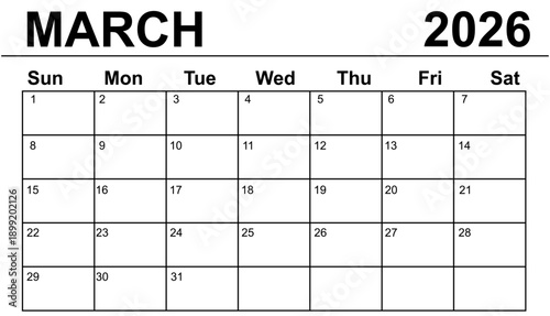 March 2026 Calendar Planner 