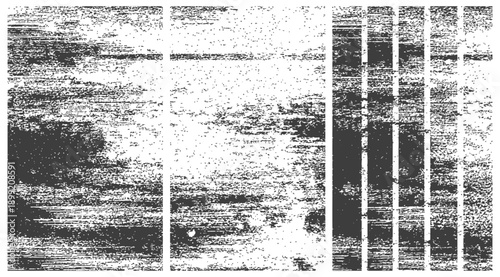 Vector Grunge Textures Set Distressed Overlay Background Elements Noise Grain and Stripe Damage Effect