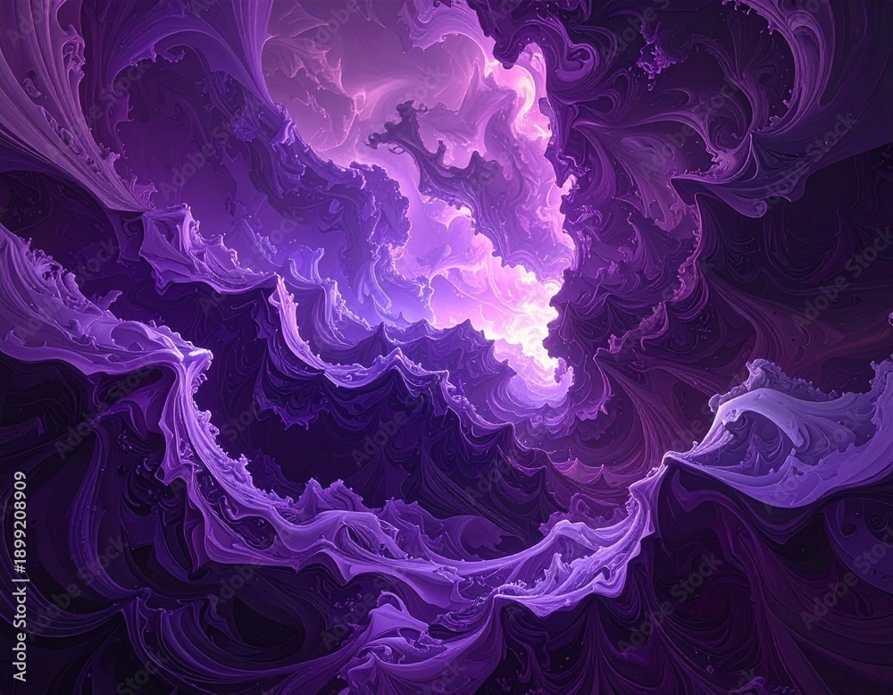 Obraz premium Distorted abstract background in dark violet ow tones. Psychedelic design.