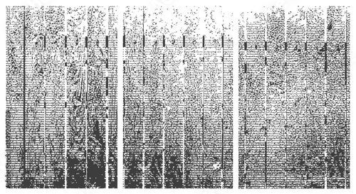 Abstract black and white grunge overlay texture with distressed vertical lines photocopy effect background noisy graphic resource vector