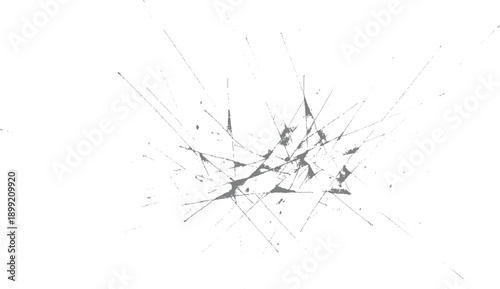 Abstract grey splatters and lines on white background