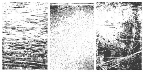 Grungy Black and White Vector Textures Set Scratch Dust and Distress Overlays Graphic Resource Pack