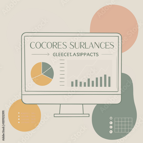 Cocores silences presents an insightful business analytics dashboard Vector