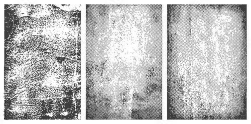 Vector Grunge Textures Set Distressed Black and White Halftone Overlays for Vintage Graphic Design Backgrounds