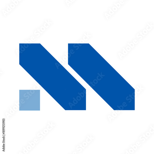 Abstract letter M logo built from pixel and block shapes. Modern geometric monogram design ideal for technology startups, software brands, digital platforms, data companies, and contemporary corporate