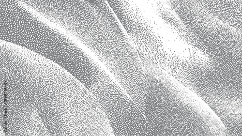 Abstract grayscale stippled texture with flowing organic shapes and light gradients background pattern