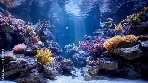 Beautiful saltwater aquarium, A stunning saltwater aquarium featuring diverse marine life