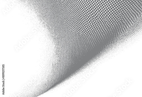 Gradient of grey dots fading into white space with a subtle wave pattern abstract background texture