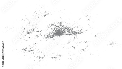 Gray speckled clusters on white background resembling abstract city map or satellite view speckles scattered