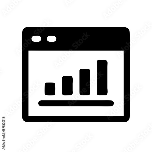 A graphical representation of data using a bar chart on a computer screen Vector