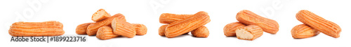 Konstfotografi Set of sweet eclairs on white background
