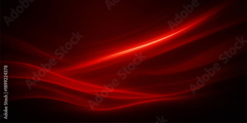 Smooth red silk fabric creates a flowing wave pattern with soft light and purple curves in this abstract motion art wallpaper design