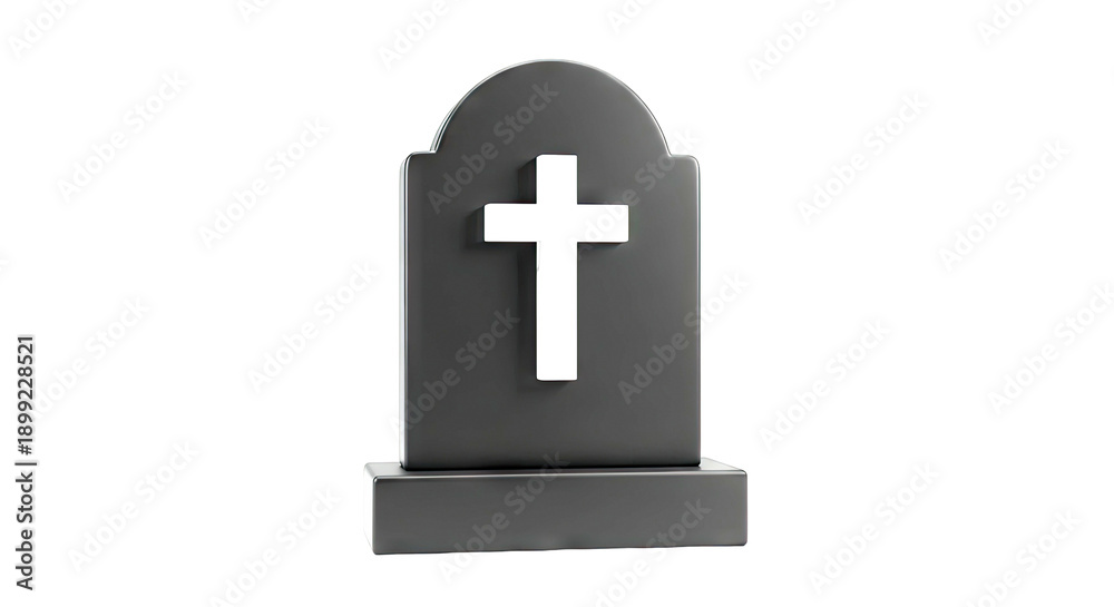 Fototapeta premium 3D Tombstone with Cross