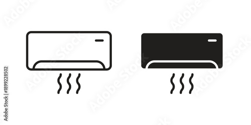 Air conditioner icon and Symbols Collection. Simple Flat Outline Stroke