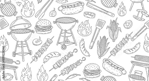 Barbecue Essentials, Backyard, Illustration, Summer, Creative, Fun