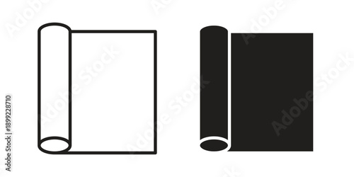 Aluminum foil icon and Symbols Collection. Simple Flat Outline Stroke