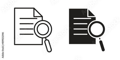 Case studies icon and Symbols Collection. Simple Flat Outline Stroke