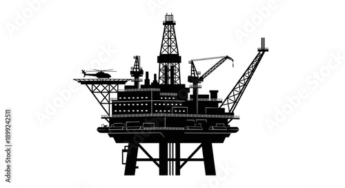 Offshore Oil Rig Platform Industrial Structure.