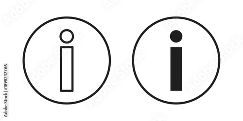 Info icon and Symbols Collection. Simple Flat Outline Stroke