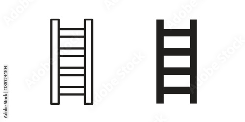 Ladder icon and Symbols Collection. Simple Flat Outline Stroke