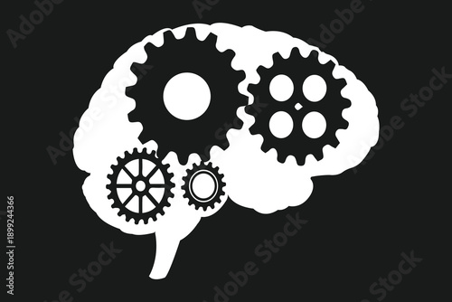 Mechanical brain illustration representing problem solving, psychology, and technological innovation.