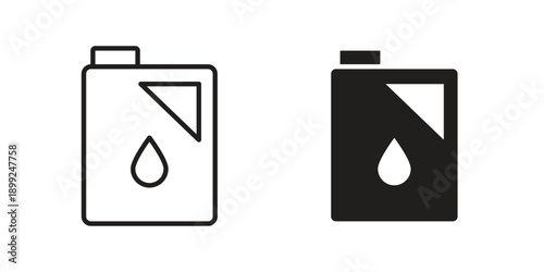 Oil can icon and Symbols Collection. Simple Flat Outline Stroke