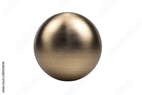 Brushed bronze sphere with highlights against black background ball object, Isolated On White Background, Png Transparent