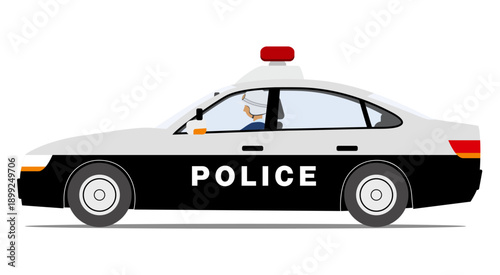 セダンタイプのパトカー_左サイドアングル